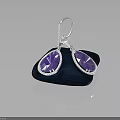 Elegant Purple Gemstone Earrings With Silver Frame And Velvet Base