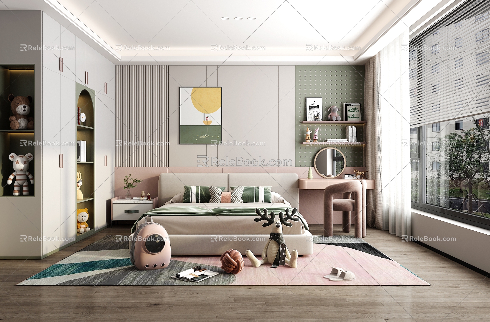 Modern Children's Room Girls Room 3d model