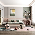 Modern Children's Room Girls Room 3d model