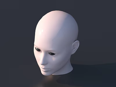 Game Movie Character 3D Model With White Bald Head And Realistic Facial Features 3d model