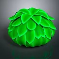 Vibrant Green Spherical Plant With Layered Leaves And Shiny Reflective Surface