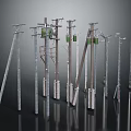 Various Wood Stone Utility Poles Designs for Electrical Power Transmission Systems
