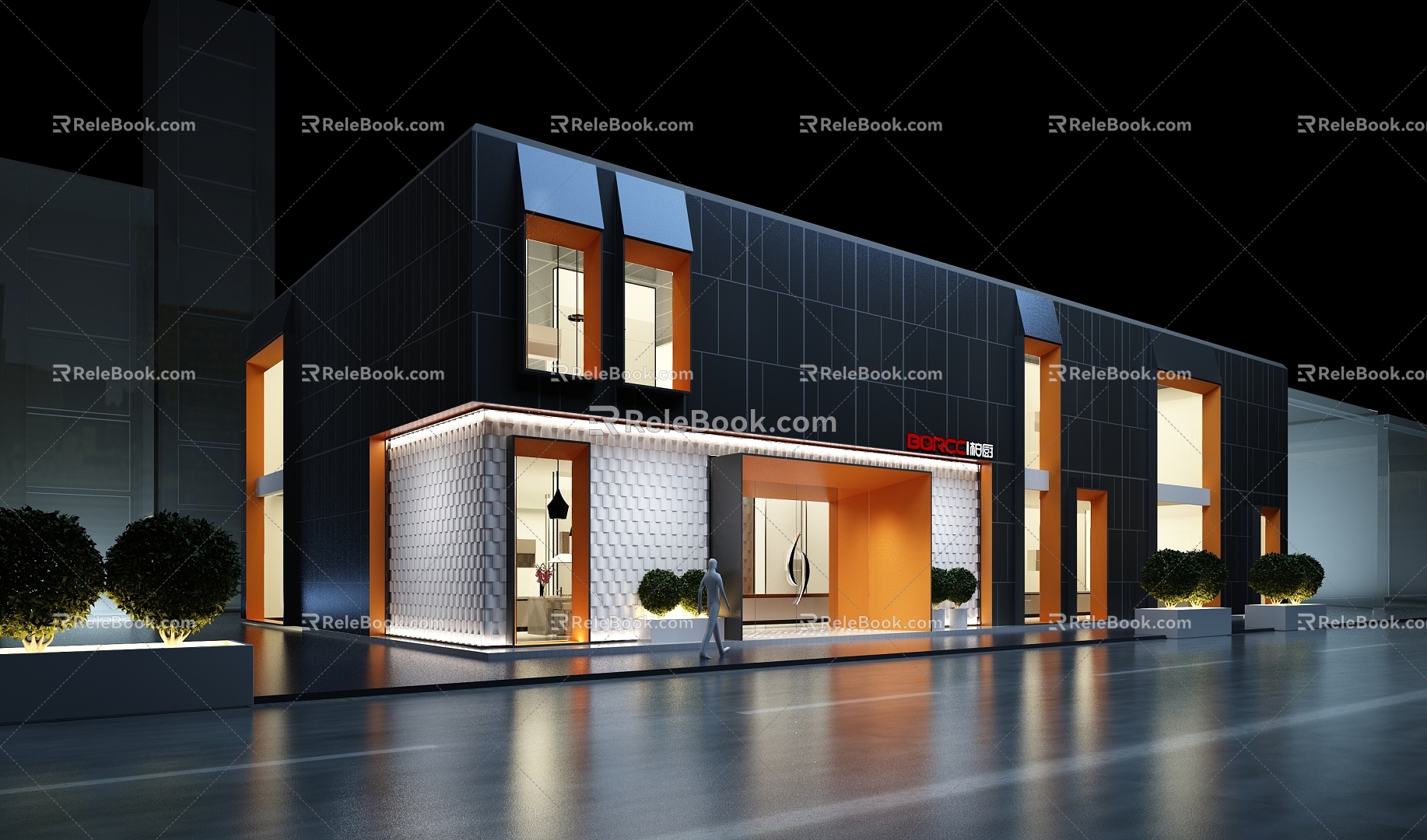 Modern Door Head Facade Building Door Head Building Facade 3d model