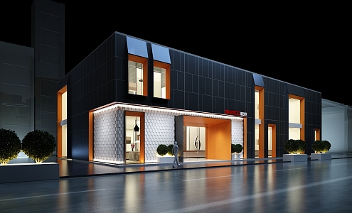 Modern Door Head Facade Building Door Head Building Facade 3d model