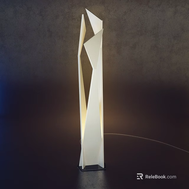 Stylish Modern Abstract Floor Lamp With Unique Geometric Design And Soft Lighting 3d model 