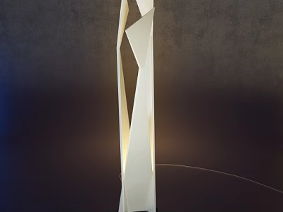 Stylish Modern Abstract Floor Lamp With Unique Geometric Design And Soft Lighting 3d model