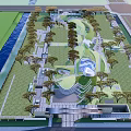 Harmonious Garden Landscape Design with Curved Paths Lush Greenery and Water Features