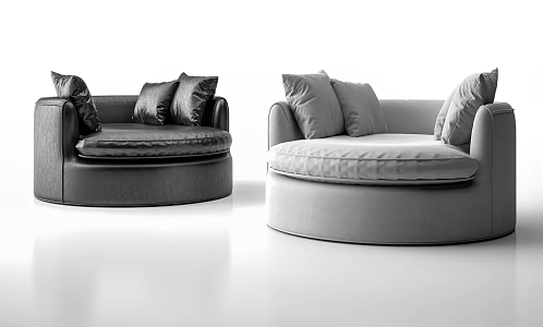 Modern Single Sofa Round Sofa 3d model