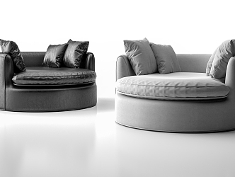 Modern Single Sofa Round Sofa 3d model