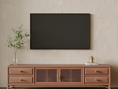 Solid Wood TV Cabinet 3d model