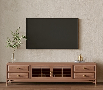 Solid Wood TV Cabinet 3d model