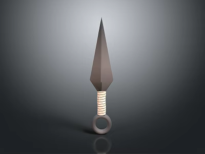 Tactical Weapon Featuring Pointed Metal Tip And Wrapped Handle With Circular Ring 3d model