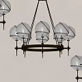 Elegant Modern Chandelier With Gold Metal Frame And Transparent Glass Globes