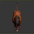 Orange Wild Boar 3D Model With Red Horns Shaggy Mane And Fierce Expression