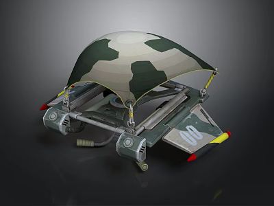 Advanced Space Lander Parachute System With Mechanical Components For Space Exploration 3d model