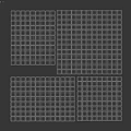 Square Rug With Modern Geometric Grid Pattern In Gray And Dark Color Tones