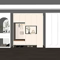 Modern White Shoe Cabinet With Bench Hanging Hooks Decorative Plants Open Closed Storage And Lighting