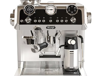 Delonghi Coffee Machine A Modern Stainless Steel Kitchen Appliance With Control Panel 3d model
