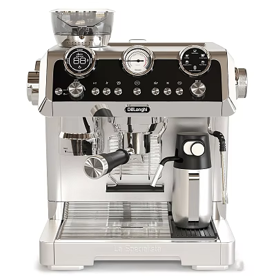 Delonghi Coffee Machine A Modern Stainless Steel Kitchen Appliance With Control Panel 3d model