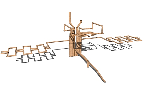 Industrial LOFT pipe factory pipe sewer pipe 3d model