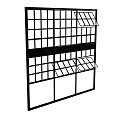 Black And White Lattice Frame Structure With Adjustable Shutters And Ventilation Panels Design