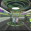 Indoor Playground With Colorful Game Machines Bright Lighting And Modern Interior