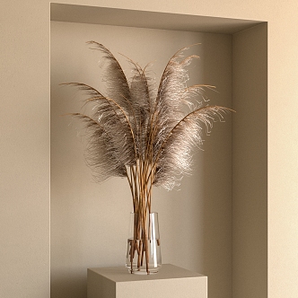 Qui Dried Flower Reed Vase Light Luxury Ornaments 3d model