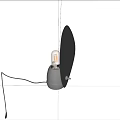 Modern Minimalist Table Lamp With Black Geometric Shade And Vintage Edison Bulb