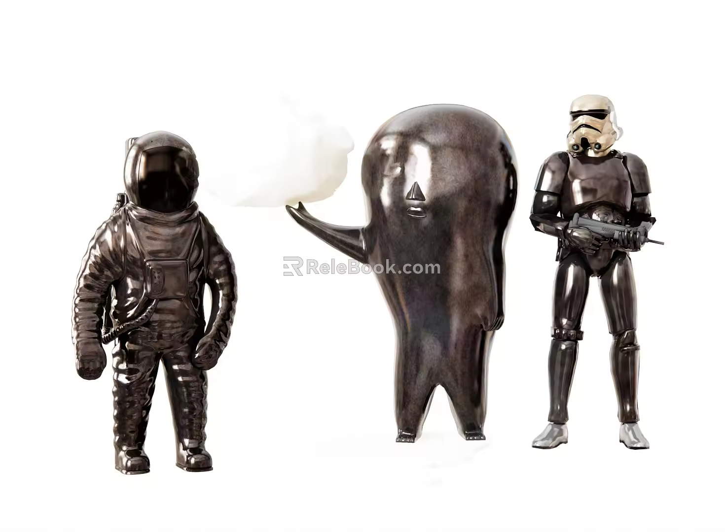 Modern Sculpture Character Sculpture Spaceman Armor Art Crafts New Ball vs Robot 3d model
