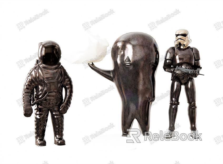 Modern Sculpture Character Sculpture Spaceman Armor Art Crafts New Ball vs Robot model