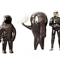 Modern Sculpture Character Sculpture Spaceman Armor Art Crafts New Ball vs Robot 3d model