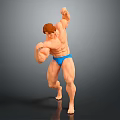 Muscular Fit Male Limbs Flexing Strong Athletic Muscles In Posed Figure