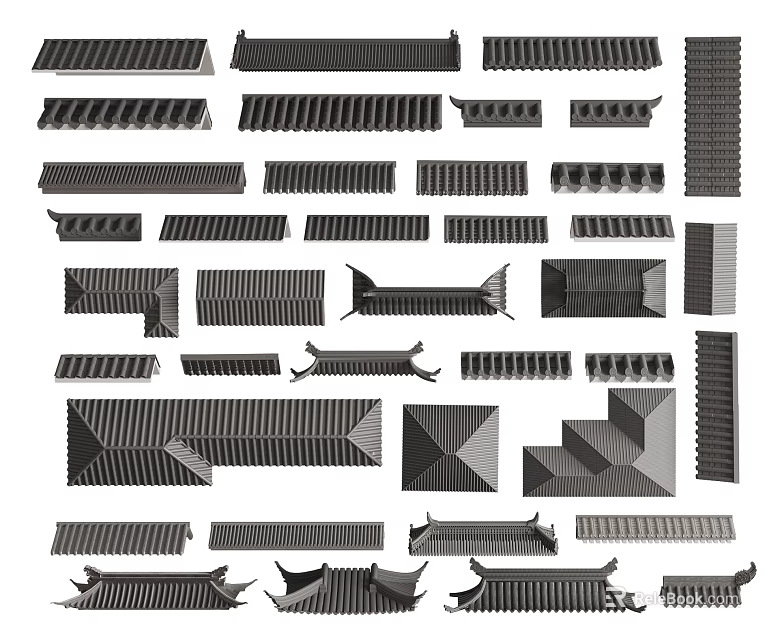 Different Types Of Components Featuring Various Designs Shapes And Structural Elements 3d model 