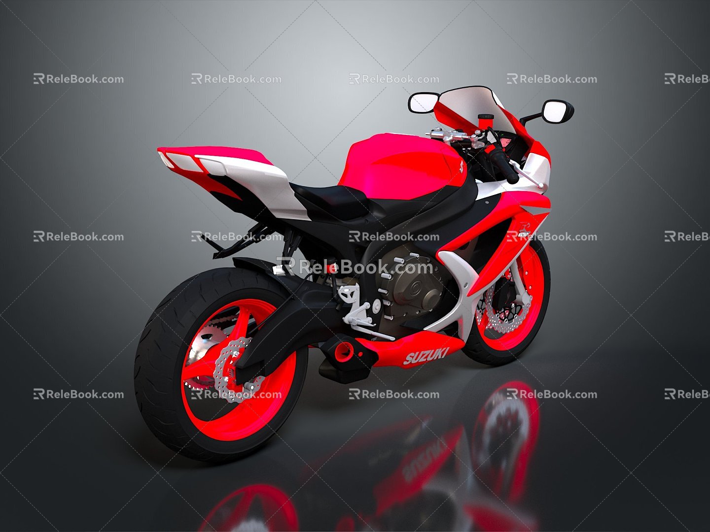 Hyundai Suzuki Motorcycle Two-wheeled Motocross Motorcycle 3d model