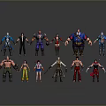Diverse 3D Character And Creature Models With Unique Designs And Poses