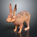 Realistic Rabbit Figurine With Long Ears Brown Fur And Alert Eyes