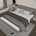 Double bedside table carpet pillow dressing table ornaments 3d model