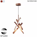 Modern Copper Chandelier with Crossed Bar Design and Warm Illumination for Interior Decoration