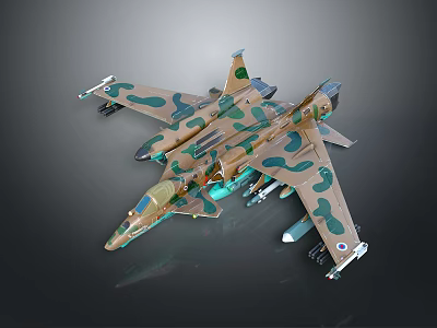 Camouflage Painted Aerospace Vehicle With Aerodynamic Design And Engine Details 3d model
