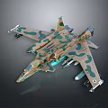 Camouflage Painted Aerospace Vehicle With Aerodynamic Design And Engine Details