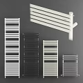 Stylish Bathroom Accessories Including White And Black Towel Rails In Various Designs