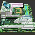 Modern computer motherboard computer motherboard 3d model
