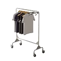 Metal Clothes Rack With Wheels Hanging Casual T Shirts In Indoor Room
