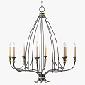 Elegant Classic Chandelier With Black Gold Metal Frame And Multiple Candle Style Lights