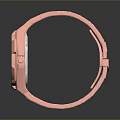Rose Gold Wrist Watch With Metal Strap And Black Dial Mechanical Design