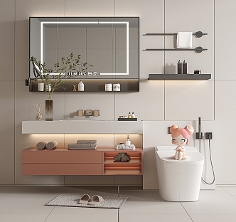 modern sink bathroom cabinet 3d model