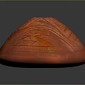 Red Ceramic Pot With Intricate Carved Sculpture Patterns And Textures