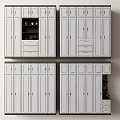 Modern White Wardrobe Design With Multiple Doors Drawers And Storage Cabinets 3d model
