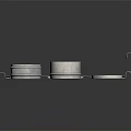 Stainless Steel Dinnerware Set with Modern Design Containers Lids and Shiny Holder