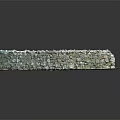 Handmade Rustic Natural Stone Wall With Green Grass Base And Reflective Ground Surface